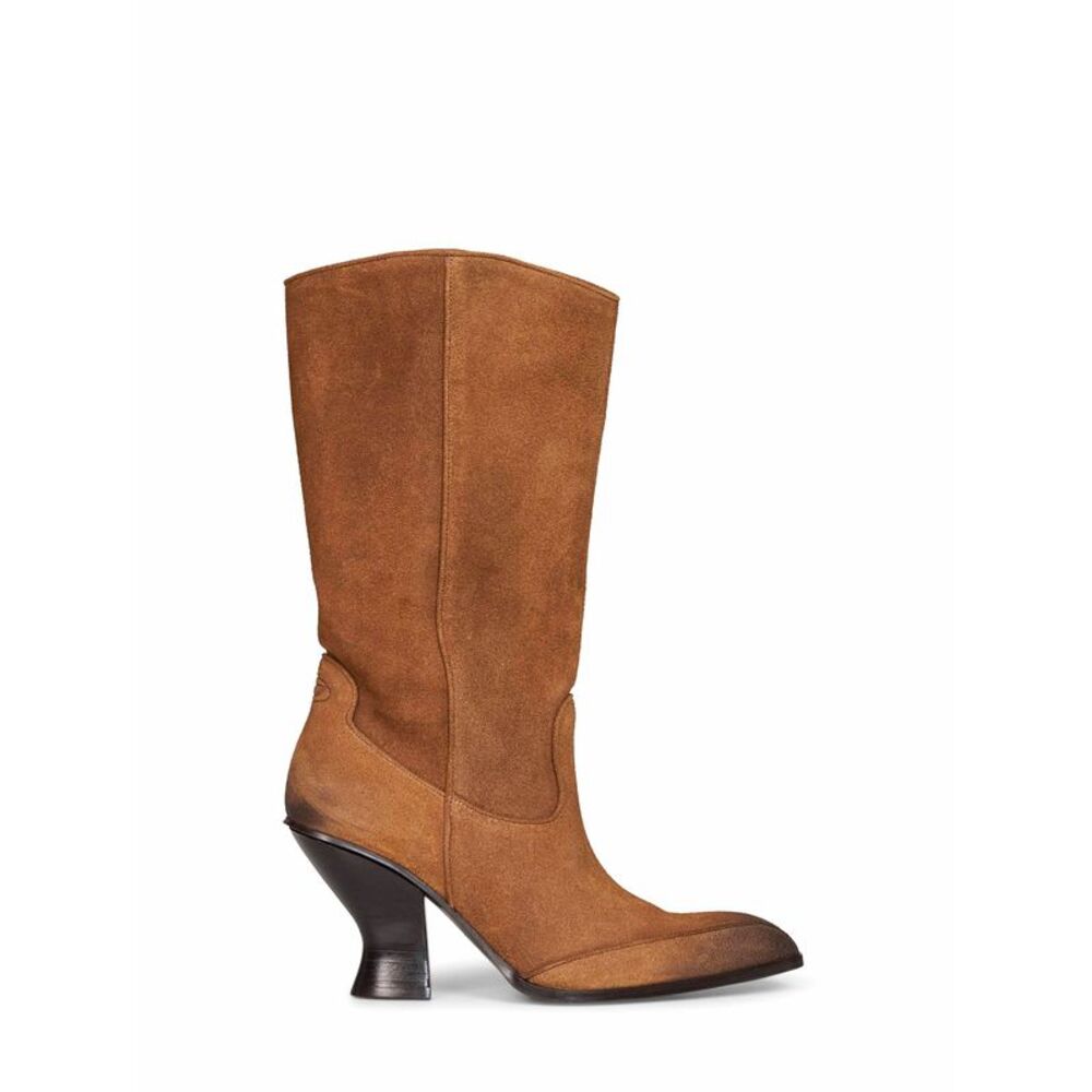 Diesel Women Brown Suede D-Luffy-75-Tube Boots